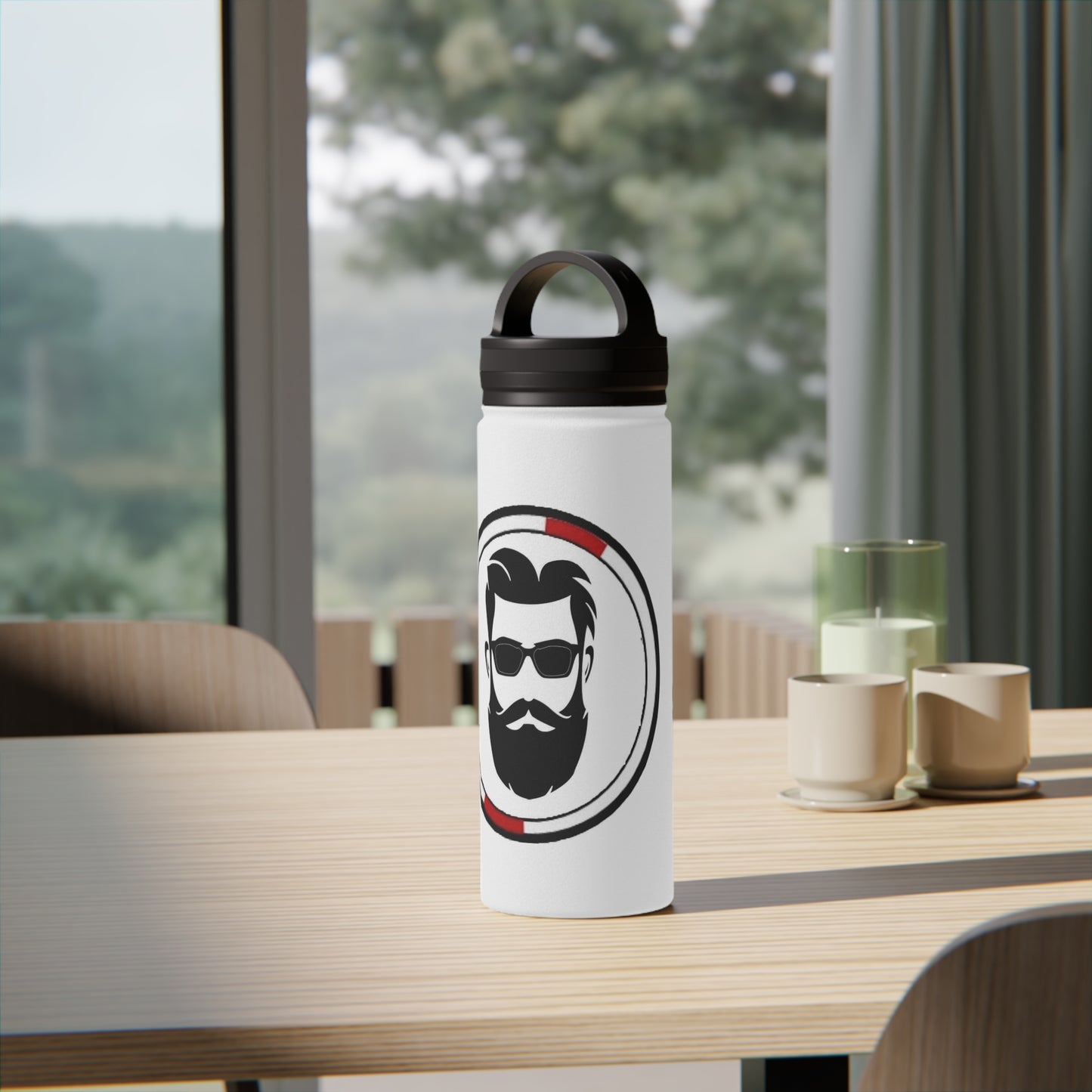 Stainless Steel Water Bottle, Handle Lid