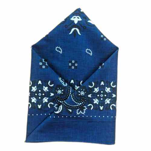 Wilsons Handkerchief - Navy with Black and White Paisley