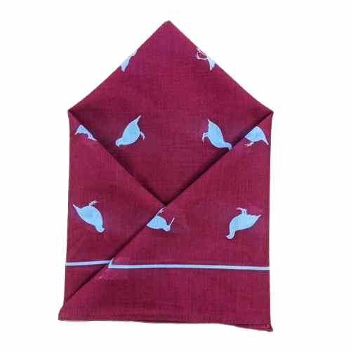 Wilsons - Handkerchief Burgundy Game Birds