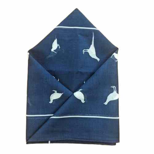 Wilsons Handkerchief - Navy Blue White Game Birds